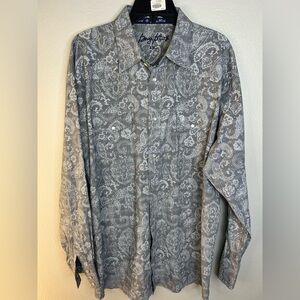 George Strait Wrangler Pearl Snap Shirt Men’s 2XL Paisley Western Excellent